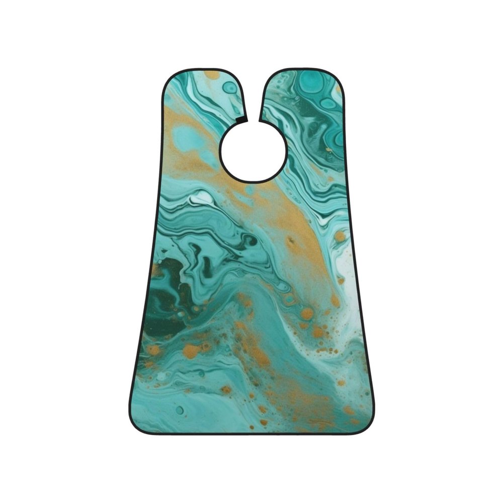 EVANEM Teal And Gold Marble Beard Bib, Men'S Beard Trimmer Catcher, With 3 Suction Cups And 1 Storage Bag, Good Gift For Dad & Husband (73x107cm)