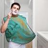 EVANEM Teal And Gold Marble Beard Bib, Men'S Beard Trimmer Catcher, With 3 Suction Cups And 1 Storage Bag, Good Gift For Dad & Husband (73x107cm) view 2