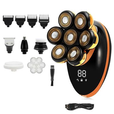 Electric Razor for Men, 7D Rechargeable Bald Head Shavers Kit for Men USB LED Display Electric Razor Heads Beard Ear Nose Hair Facial Trimmer