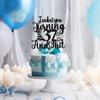 Happy 37th Birthday Cake Topper, 37th Birthday Cake Decor, Cheers to 37 Years, Hello 37, 37th Birthday Anniversary Party Decorations, Black Glitter view 4