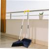 Soft Bristle Broom Dustpan Set with Long Ergonomic Handle Blue view 2