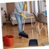 Soft Bristle Broom Dustpan Set with Long Ergonomic Handle Blue view 3