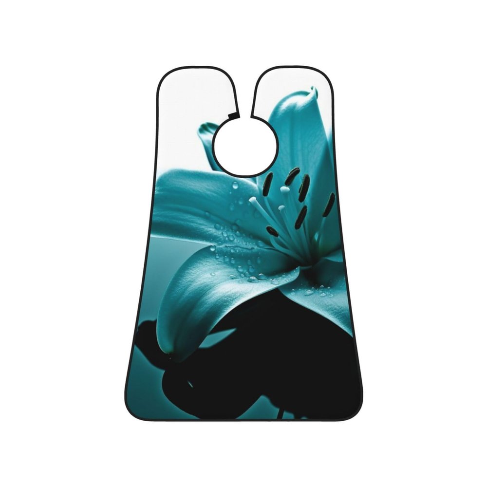 EVANEM Teal Lily Beard Bib, Men'S Beard Trimmer Catcher, With 3 Suction Cups And 1 Storage Bag, Good Gift For Dad & Husband (73x107cm)