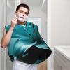 EVANEM Teal Lily Beard Bib, Men'S Beard Trimmer Catcher, With 3 Suction Cups And 1 Storage Bag, Good Gift For Dad & Husband (73x107cm) view 2