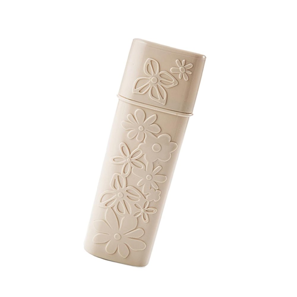 Beavorty Portable Toothbrush Case Box for Travel for Keeping Toothbrush and Toothpaste Organized The Go in Neutral Beige