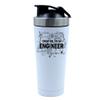 Giftme Trust Me I am an Engineer, 500ml Aluminium Shaker Bottle for Supplement Shakes - Easy Clean, Durable Cup. (White) view 1