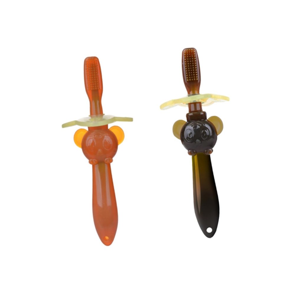 Beavorty 2pcs Toothbrush Boys and Girls Years Silicone Boy Girl Oral Care Light Dark