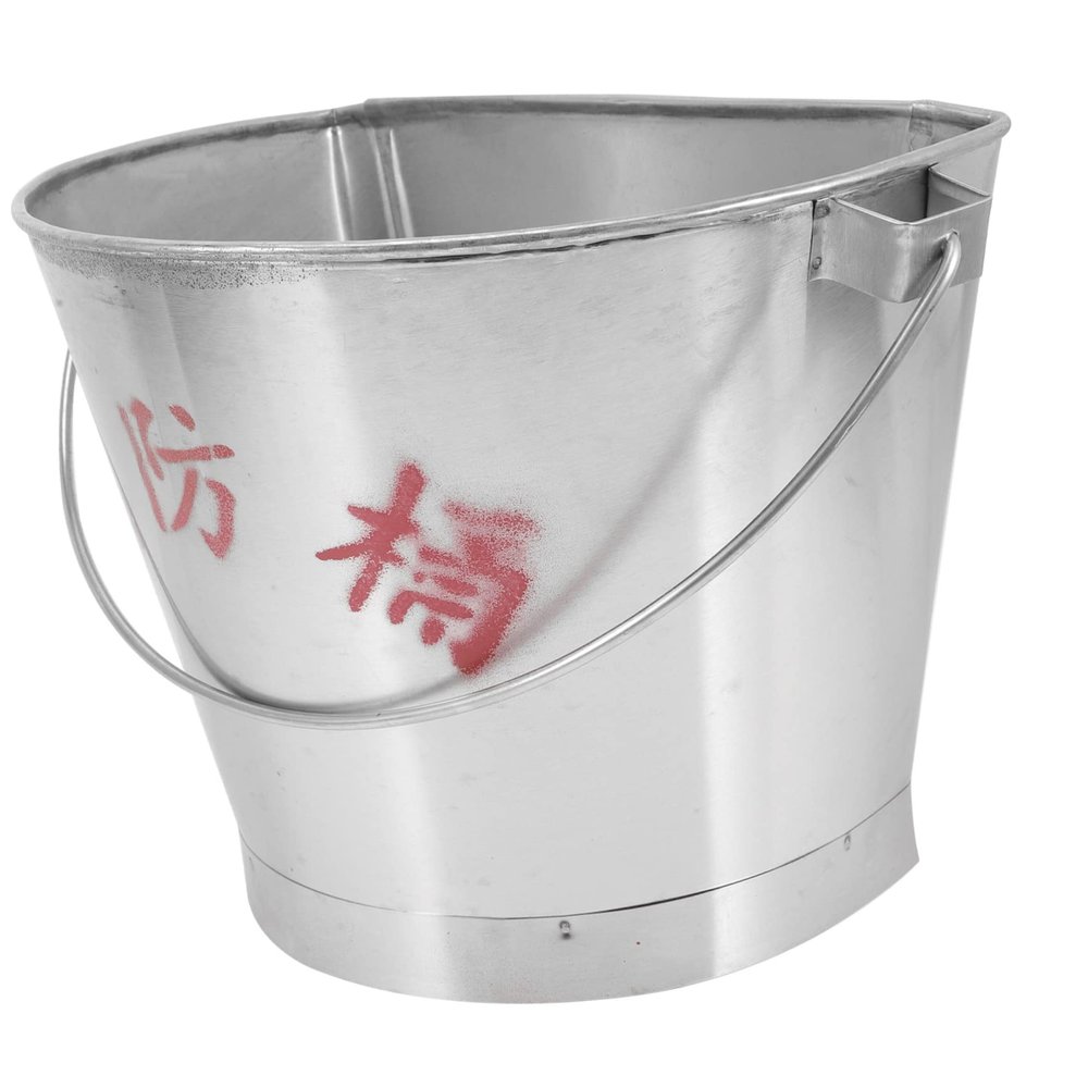 Ciieeo Stainless Steel Fire Bucket Portable Metal Pail Handle for Outdoor Camping and Emergency Fire Extinguishment