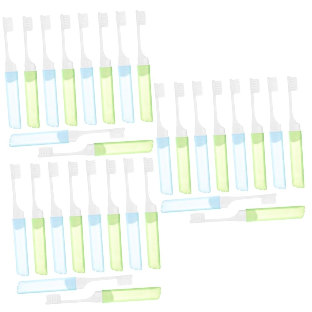 Beavorty 30pcs Foldable Toothbrushes Portable Travel Toothbrushes for Travel Multipack Soft Bristles for Daily Use and Go Hygiene