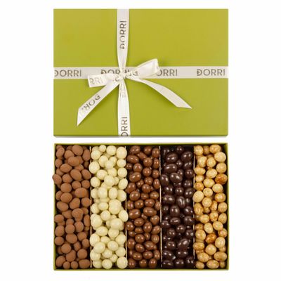 Dorri Assorted Chocolate Coffee Beans 600g | Luxury Coffee Beans Gift Box Dark, Milk, White & Cocoa Dusted Varieties