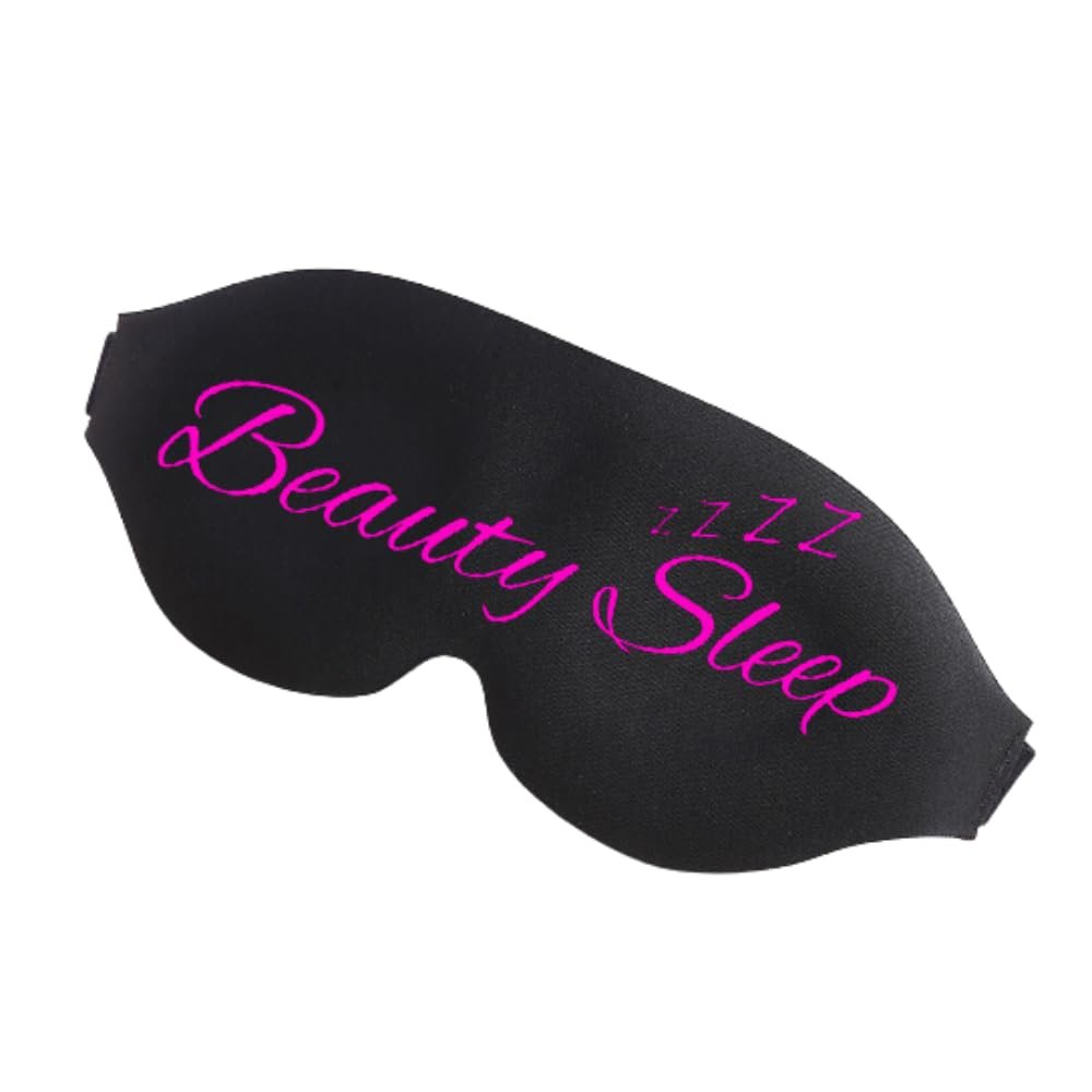 100% Blackout Sleep Masks for Women & Men - Zero Eye Pressure - Slogans - Ergonomic Design 3D Cutout Eye Movement Friendly, Ultra Soft & Comfortable Eye Mask for Sleep/Nap/Travel (Beauty Sleep)