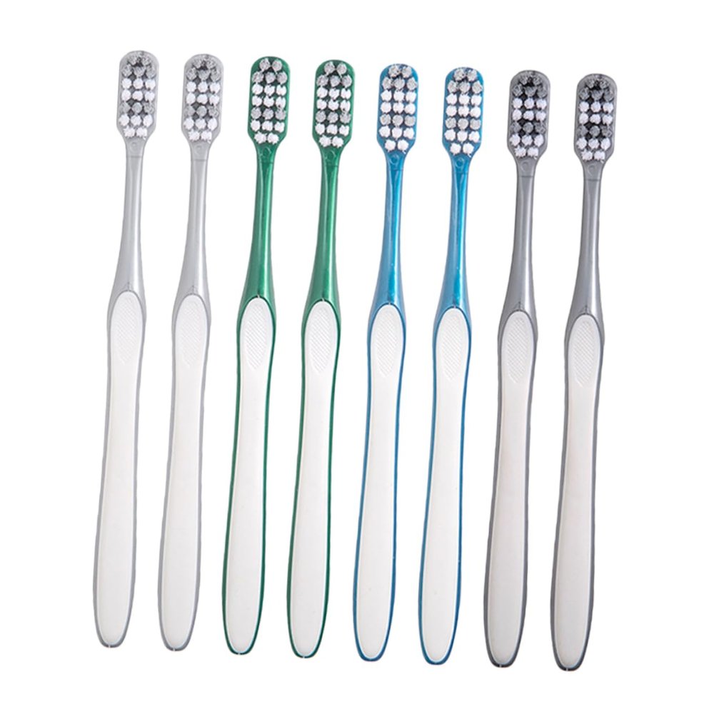 Anneome 8pcs Hard Bristle Toothbrushes for Men Manual Cleaning Travel Toothbrush Lightweight Convenient Use at Home Go