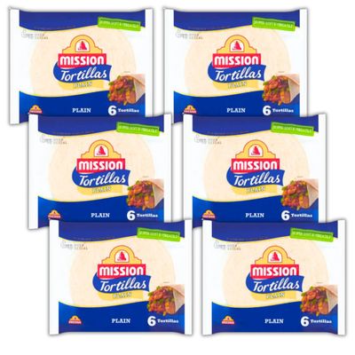 Tortilla Wraps 36 pcs - Soft and Flexible Vegan Tortilla Wraps in Resealable Bags (6x368g, Total 36 Wraps)
