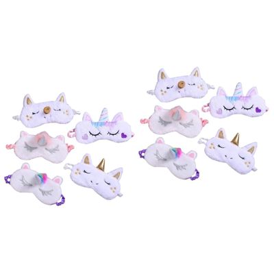 Beavorty 10pcs Plush Unicorn Sleeping Eye Mask Cute Breathable Eye Shade for Relaxation Travel and Sleep for Girls and Women Soft Blindfold for Comfort
