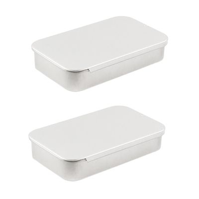 Vagocom 2Pcs Portable Floss Picks Dispenser, Empty 3.19 * 2.05 * 0.63inch / 8.1 * 5.2 * 1.6cm Floss Picks Metal Case, Mini Reusable Floss Pick Holder Boxes for Travel, Purse Essentials(Silver)