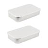 Vagocom 2Pcs Portable Floss Picks Dispenser, Empty 3.19 * 2.05 * 0.63inch / 8.1 * 5.2 * 1.6cm Floss Picks Metal Case, Mini Reusable Floss Pick Holder Boxes for Travel, Purse Essentials(Silver) view 1