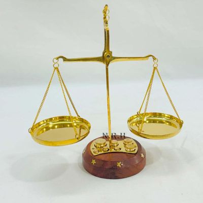 Brass Weight Scale, Vintage Goldsmith Weighing Scale, Balance Justice Law Scale, Apothecary Scale, Home Decorative Small Brass Weight Scale