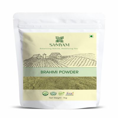SAMYAM Brahmi Powder (Bacopa monnieri) - 1Kg Pack | for Memory, Intelligence and Concentration