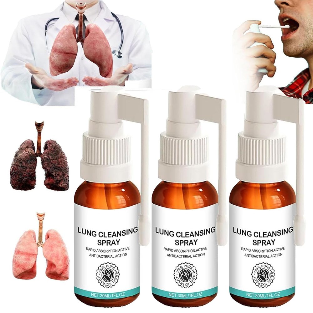 2024 New Lung Cleansing Spray for Lung Cleanse, Respiratory Support and Mucus Relief to Breath Easy - All Natural, Powerful Lung Support & Cleanse (3Pcs)