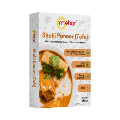 Mehar Shahi Paneer(Tofu) Ready to Eat Meal 280g (Pack of 3) | Authentic Indian Flavor | Convenient, Ready to Heat, Ideal for Ready Meals | Enjoy Delicious Ready to Eat Indian Food!