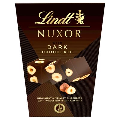 Lindt Nuxor Dark Chocolate Ganache with Whole Roasted Hazelnuts  150g  Valentines Day, Mothers Day, Easter Gift Sharing Box  Luxury Swiss Chocolate