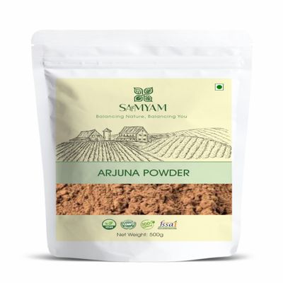 SAMYAM Arjuna Bark Powder - 500g Pack | Ayurvedic Supplement, Terminalia arjuna