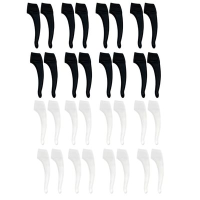 Aliotech 16 Pairs of Soft Silicone Eyewear Ear Hook Eyewear Retainers Silicone Non-slip Sleeve Eyewear Ear Hook Eyewear Sunglasses Reading Glasses Holder(Open diameter size: 5 * 2MM), Black+clear,