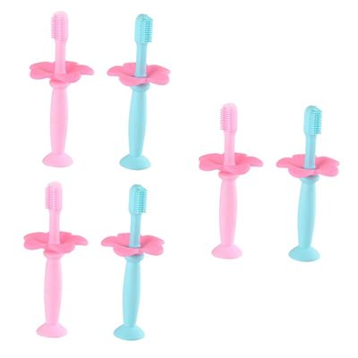 minkissy 6pcs Silicone Toothbrush Training for Boy Girl Boys and Girls Protective Baffle for Oral Care and Easy Brushing