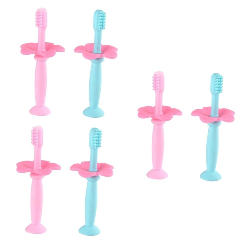 minkissy 6pcs Silicone Toothbrush Training for Boy Girl Boys and Girls Protective Baffle for Oral Care and Easy Brushing
