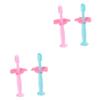 minkissy 4pcs Silicone Toothbrush for Boy Girl Boys and Girls Protective Baffle Training Toothbrush Bristles for Oral Care for First Brushing Experience view 1