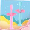 minkissy 4pcs Silicone Toothbrush for Boy Girl Boys and Girls Protective Baffle Training Toothbrush Bristles for Oral Care for First Brushing Experience view 4