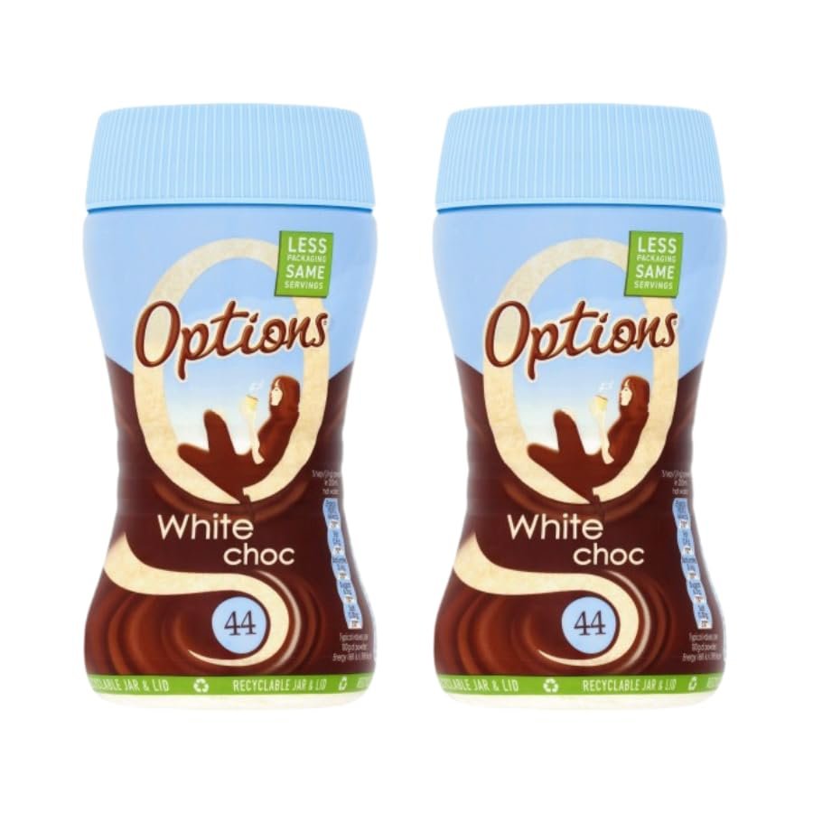 FreshCart Basics Options White Hot Chocolate 220g - 2 Pack | White Chocolate Flavoured Instant Hot Drink.