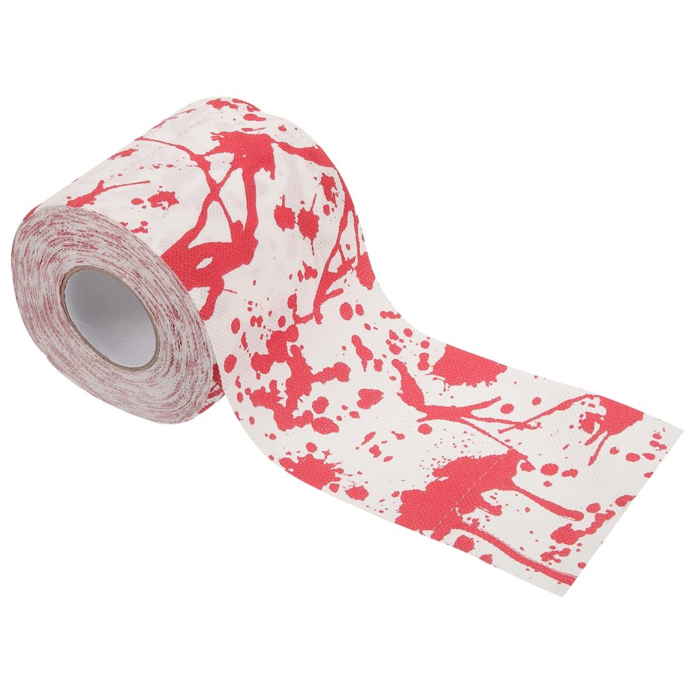 WOONEKY Ghost Festival Toilet Paper Roll Blood Pattern Halloween Paper Bathroom Tissue Unique Decorative