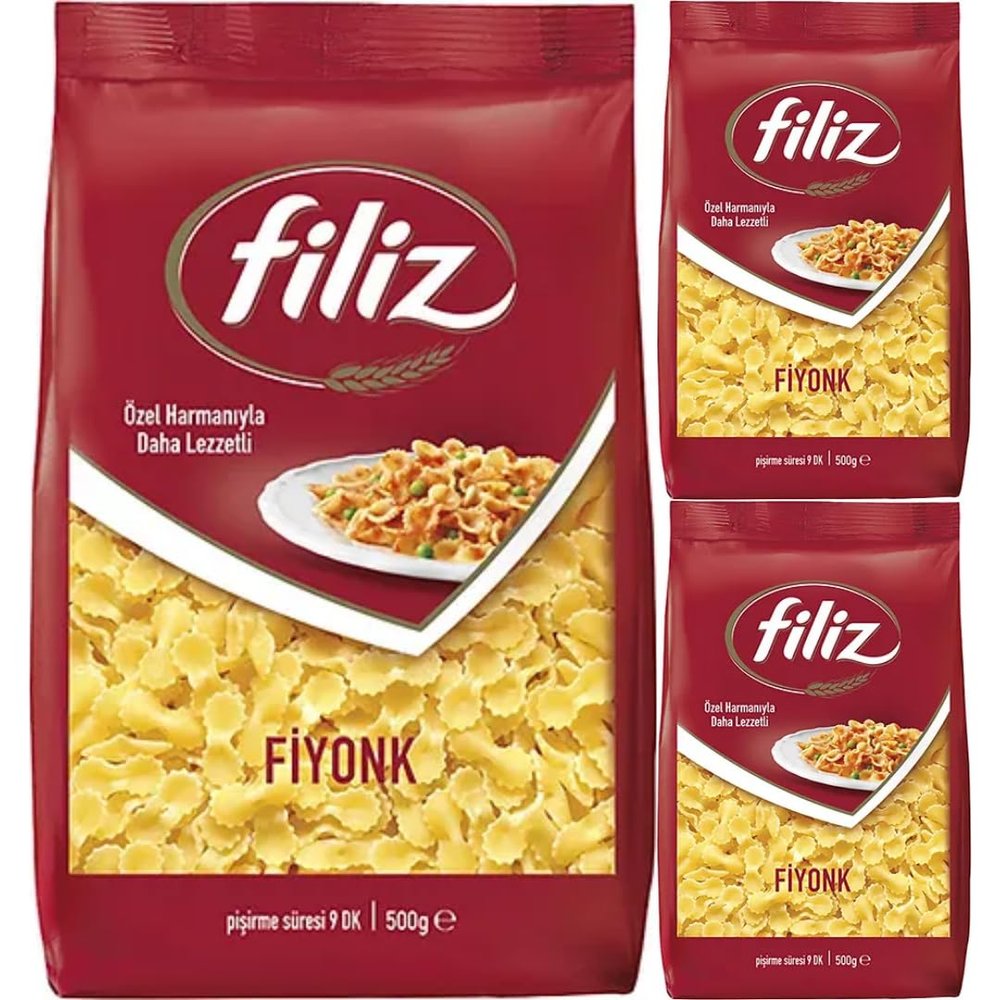 Filiz Pasta Farfalle Tonde 500 Gram x 3 Packs