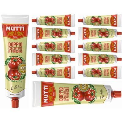Mutti Doppio Concentrato di Pomodoro tomato paste puree 130 Grams x 12 Tubes