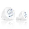 Small & Large 2-Pack Portable Protein Supplement Funnels, Great for Pre-Workout, BCAA's, and Protein Powder. Easy & Mess Free Container for Workout, Travel, to-Go, Fitness, WOD. (White & Blue) view 1