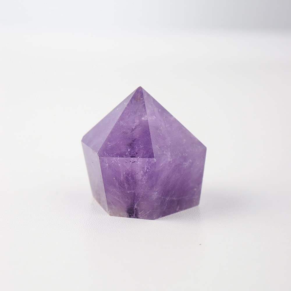 CZAOINCU Home Collections 1PC Natural Brazilian Amethyst Column Purple Crystal Tower Ornaments Drill Crystal Column Gemstone Fengshui Brazilian Amethyst Column (Size : 100-150g)