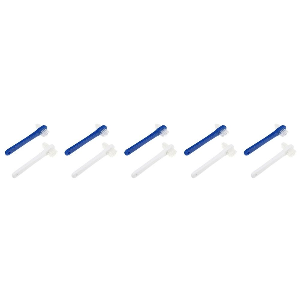 Beavorty 10pcs Denture Cleaning Brush for False Teeth Dual Sided Denture Cleaner for Travel