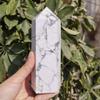 CZAOINCU Home Collections 15cm Natural White Turquoise Tower Howlite Wand Point Quartz Crystal Obelisk Point view 1