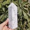 CZAOINCU Home Collections 15cm Natural White Turquoise Tower Howlite Wand Point Quartz Crystal Obelisk Point view 2