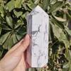 CZAOINCU Home Collections 15cm Natural White Turquoise Tower Howlite Wand Point Quartz Crystal Obelisk Point view 4