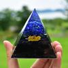CZAOINCU Home Collections Natural Crystal 2.75 Inch Tree of Life Pyramid Lapis Lazuli and Obsidian Crystal Mental Purification Crystal Stone view 2