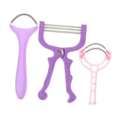 Beaupretty 3pcs Facial Hair Remover Spring Epilator Kit for Women Face and Chin Hair Removal Portable Threading Tool for Mustache Random Color
