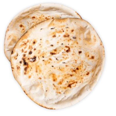 Naan Bread Plain 20pcs - Hand Shaped and Baked Traditional Vegan Nan bread (2 pcs per bag x Case of 10)
