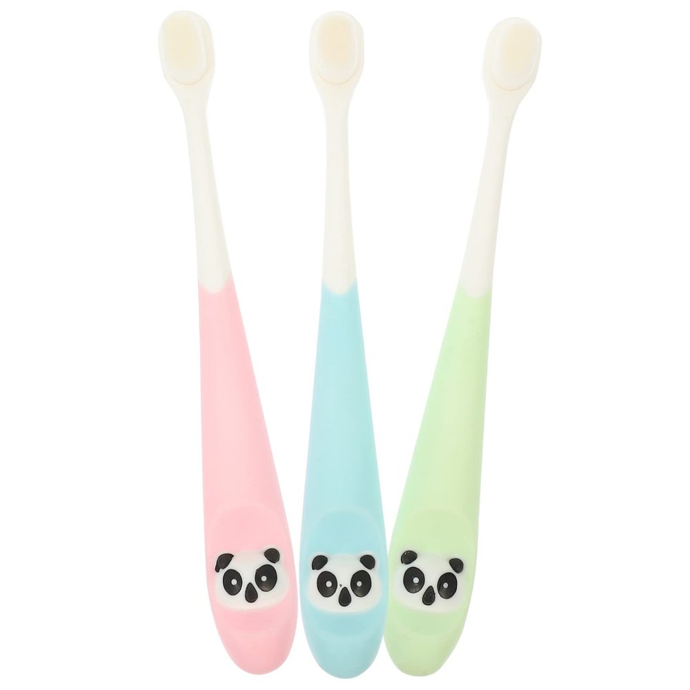 Beaupretty 3pcs Boys and Girls Travel Toothbrushes Cartoon Silicone Ergonomic Boy Girl Toothbrushes for Age Comfortable Daily Use Cleaning Tool Random Color