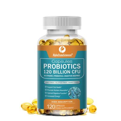 AlphaStateSciences ReviveWell Advanced 120 Billion CFUs ProBiotics + PreBiotics + Enzymes - Boost Gut Health, Digestion, and Urinary Tract - Organic Fruit & Veg Complex - 120 SoftGels 2-Month Supply