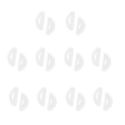 10 Pairs Silicone Adhesive Eyeglass Nose Pads, 3.5mm Thickness Adhesive Anti Slip Glasses Nose Grips with Air Bag for Glasses Sunglasses Thin Nose Pads Eyeglasses (Clear)