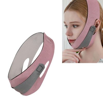 Face Slimming Cheek Mask for Women & Men Tighten and Sculpt Lower Jaw Support V Line Face Jaw and Chin Support Strap Breathable Material (Pink)