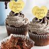 25Pcs Happy Mothers Day Cupcake Topper Acrylic Mirror Disc Heart Cake Engraved Cake Topper Cupcake Decorations for Mother's Day (Gold) view 3