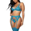QIUXWJSX Women's Lingerie Set Lace Bralette Garter Belt Sexy Garter Belt Bras and G-String bodysuit/C/L view 1